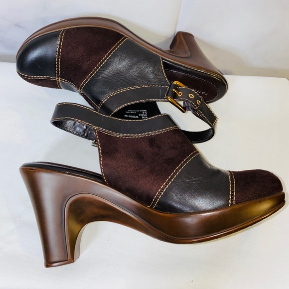 Tommy Hilfiger sling back brown patchwork heels. Size 8.5M Mable - Picture 6 of 12